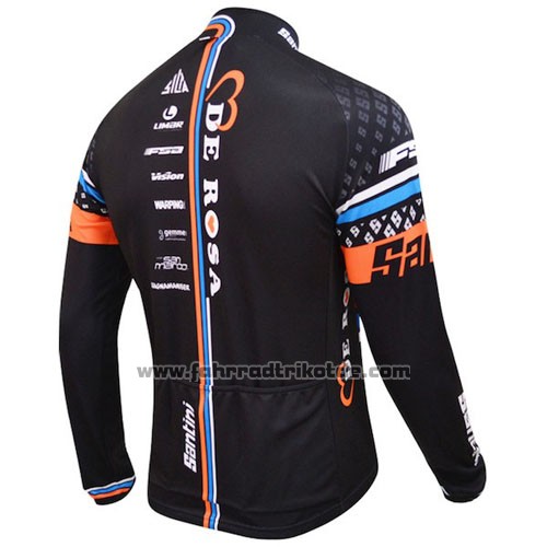 2015 Fahrradbekleidung DE Rose Shwarz und Orange Trikot Langarm und Tragerhose